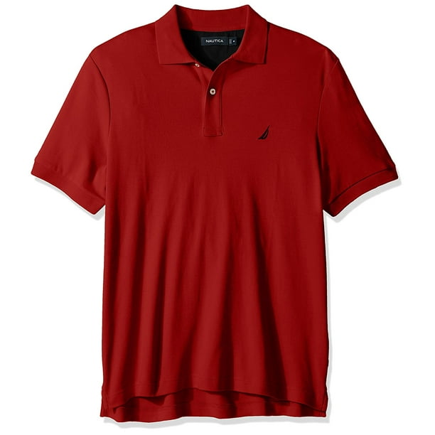 Nautica Mens Classic Fit Short Sleeve Solid Soft Cotton Polo Shirt